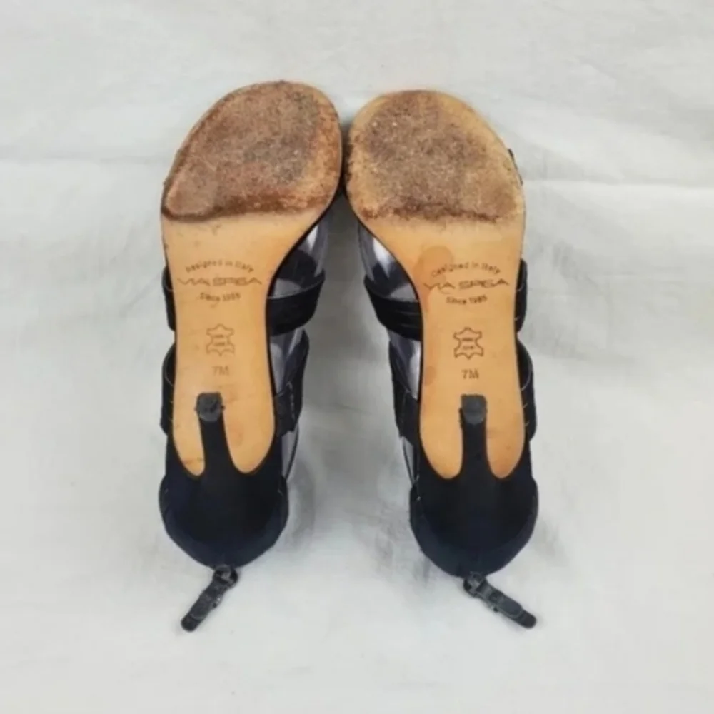 Via Spiga black cage heel sandals